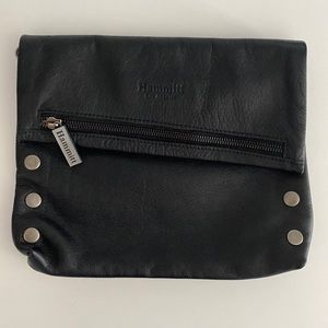 Hammitt VIP Black Leather Crossbody/Clutch Bag with Gunmetal Hardware